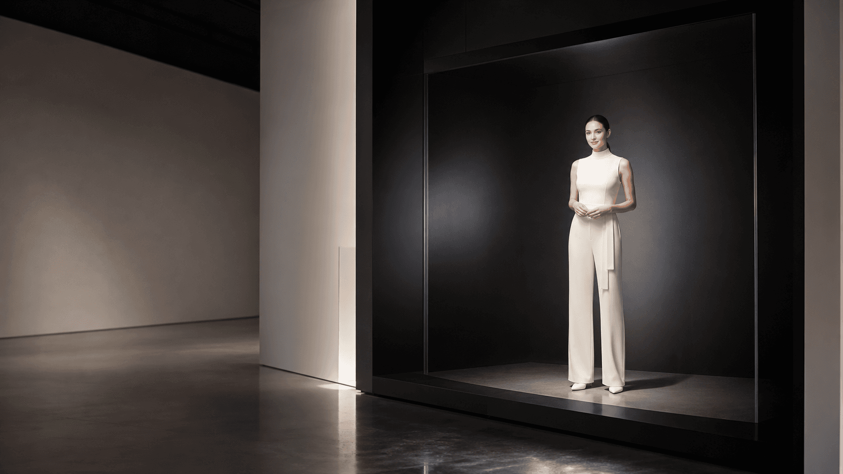 A person appearing inside a real room with Reality Relay projection